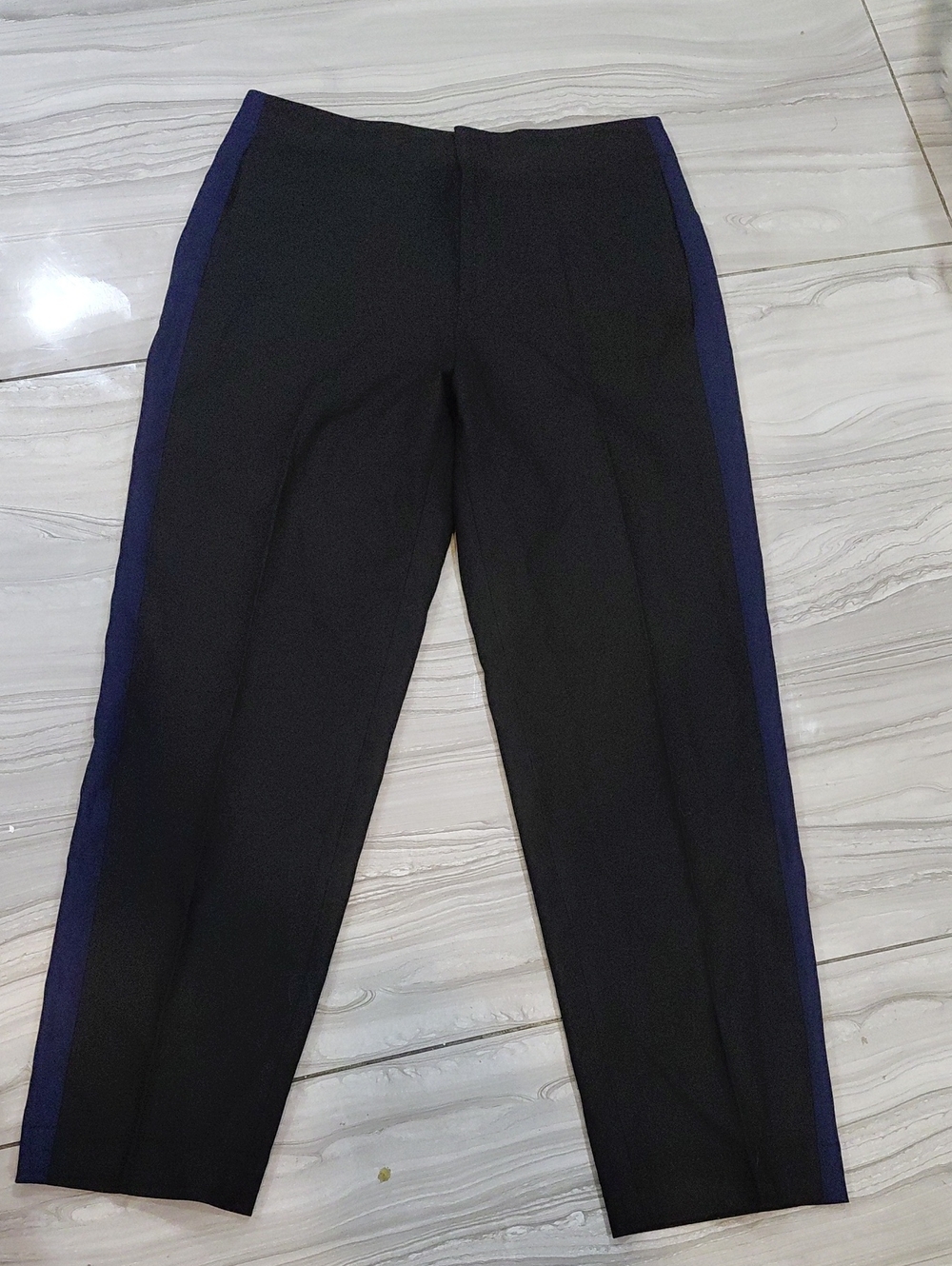 Club Monaco Black Pants with Navy Side Stripe